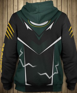 Lightning Graphic Green Bay Packers All Over Print Hoodie For Men