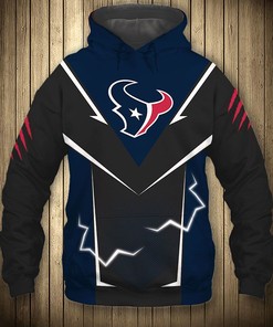 Lightning Graphic Houston Texans Hoodie With All Over Print, Ideal Gift For Fans