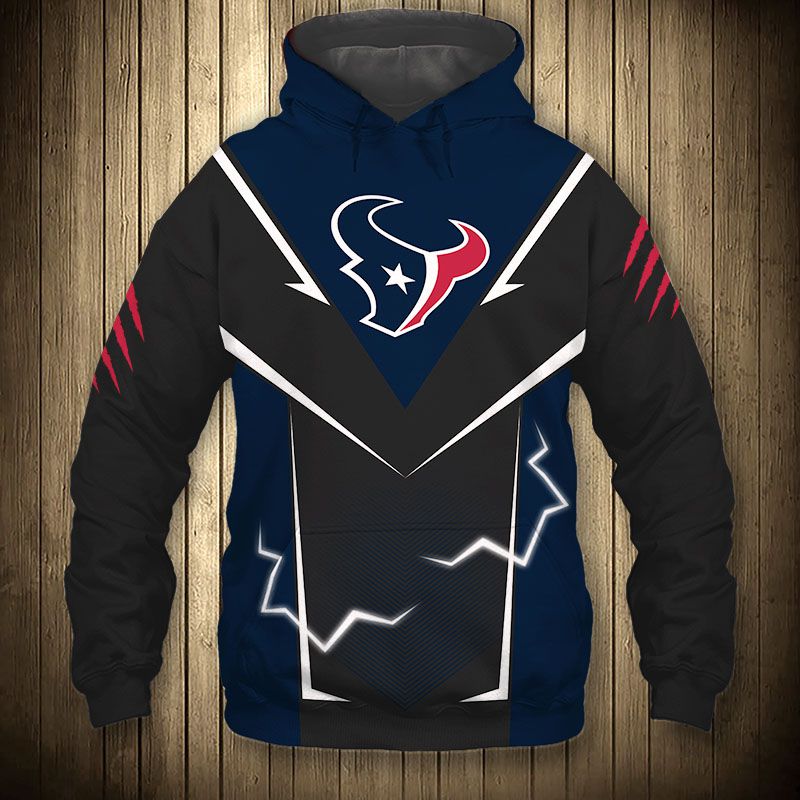 Lightning Graphic Houston Texans Hoodie With All Over Print, Ideal Gift For Fans