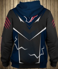 Lightning Graphic Houston Texans Hoodie With All Over Print, Ideal Gift For Fans
