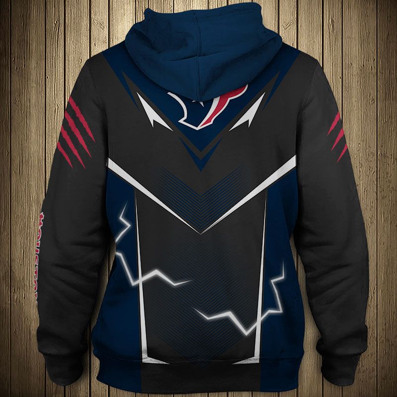 Lightning Graphic Houston Texans Hoodie With All Over Print, Ideal Gift For Fans