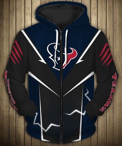 Lightning Graphic Houston Texans Hoodie With All Over Print, Ideal Gift For Fans