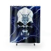 Lightning and Skull Print Shower Curtain for a Bold and Modern Bathroom Design