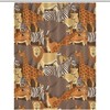 Lightweight African Animals Lion Elephant Giraffe Bathroom Shower Curtain