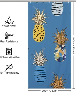 Lightweight Hawaii Pineapple Bathroom Shower Curtain Cloth