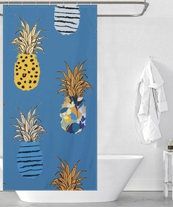 Lightweight Hawaii Pineapple Bathroom Shower Curtain Cloth