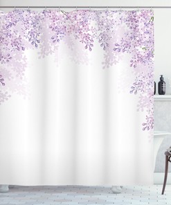 Lilac Blossoms Spring Print Shower Curtain For Bathroom Decorr