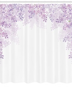 Lilac Blossoms Spring Print Shower Curtain For Bathroom Decorr