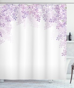 Lilac Blossoms Spring Print Shower Curtain For Bathroom Decorr