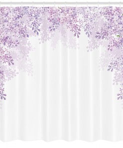 Lilac Blossoms Spring Print Shower Curtain For Bathroom Decorr
