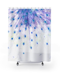 Lilac Lavender Peacock Shower Curtain with Exotic Pastel Colors Dcor