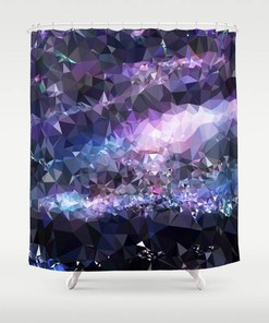 Lilac Mosaic Pattern Geometric Purple Shower Curtain Art for Unique Bathroom Decor
