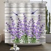 Lilac Rustic Purple Flowers Print Shower CurtainVintage Farmhouse Bathroom Decor for Women