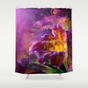 Lilac Yellow Polygon Geometric Abstract Purple Shower Curtain Set for Modern Bathroom Decor