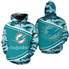Limited Edition Camo All Over Print 3D Hoodie - Miami Dolphins 