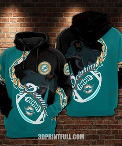 Limited Edition Floral Miami Dolphins Skull All Over Print 3D Hoodie 