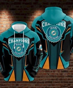 Limited Edition Full Print Champion Miami Dolphins All Over Print 3D Hoodie