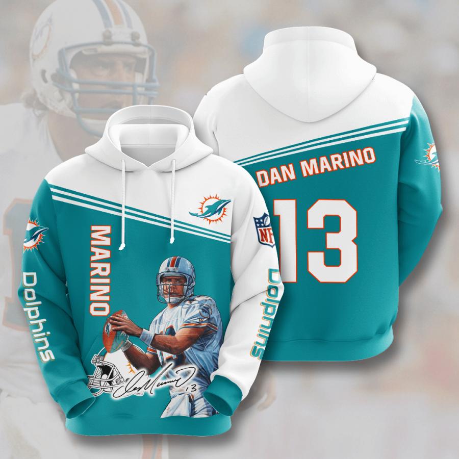 Limited Edition Miami Dolphins 3D All Over Print Hoodie With Marino Signature
