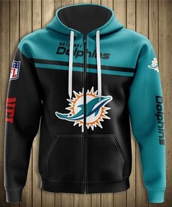 Limited Edition Miami Dolphins 3D All Over Print Zipper Hoodie Shirt For Football Teams