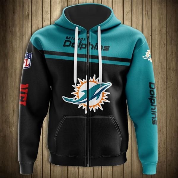 Limited Edition Miami Dolphins 3D All Over Print Zipper Hoodie Shirt For Football Teams
