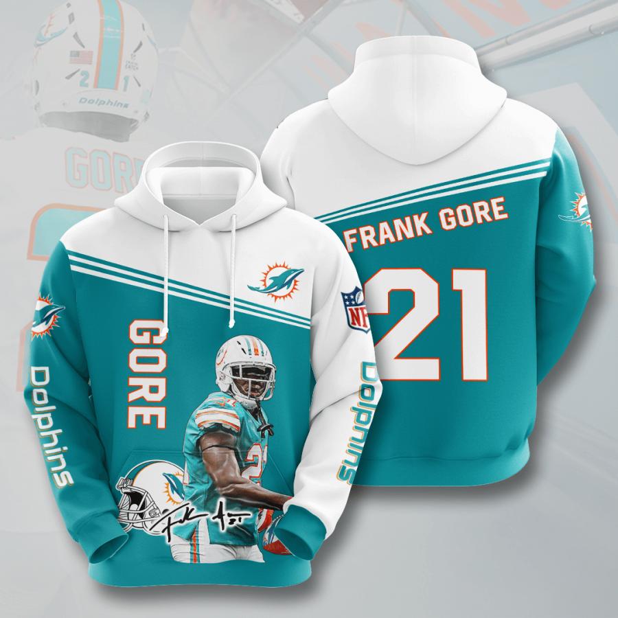 Limited Edition Miami Dolphins Nfl Gore 21 Signature Go Fins Hoodie With Full 3D All Over Print Design