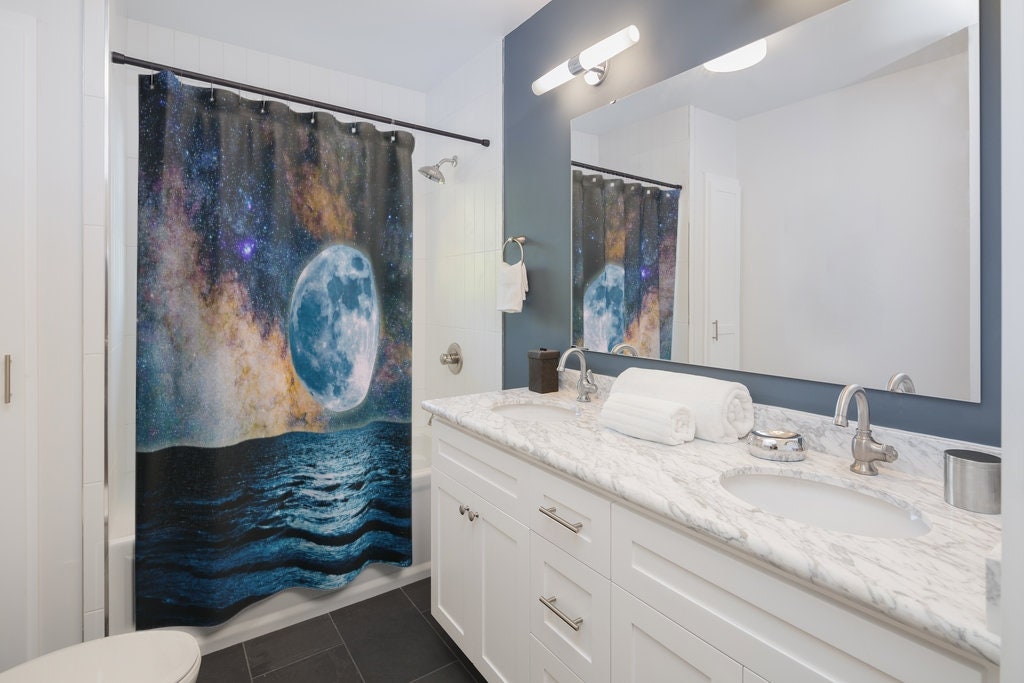 Limitless Full Moon Shower Curtain For A Serene Bath