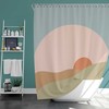 Linen Boho Sunrise Minimalist Shower Curtain for Bathroom