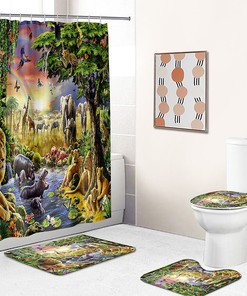 Lion And Cheetah Print Shower Curtain For Animal World Enthusiasts