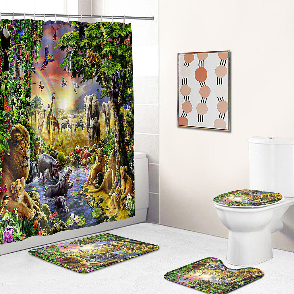 Lion And Cheetah Print Shower Curtain For Animal World Enthusiasts