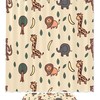 Lion And Giraffe Pattern Shower Curtain Mat With Wildlife Theme For Bathroom Decor