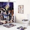 Lion Wolf Nature Print Bathroom Shower Curtain