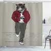 Lion and Tiger Head Teenager Print Shower Curtain for Modern Bathrooms
