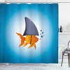 Little Fish Wearing Fin Nautical Print Shower Curtain