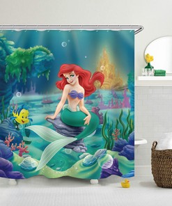 Little Mermaid Fabric Bathroom Decor Shower Curtain