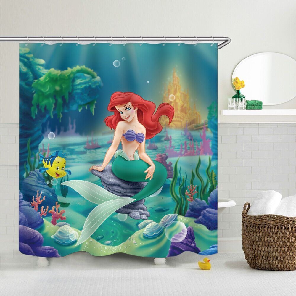 Little Mermaid Fabric Bathroom Decor Shower Curtain