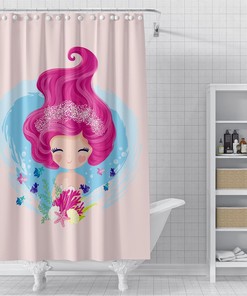 Little Mermaid Princess Bathroom Shower Curtain