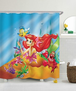 Little Mermaid Sea Princess Themed Shower Curtain