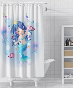 Little Mermaid Swing Bathroom Shower Curtain