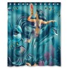 Little Mermaid and Dolphin Waterproof Shower Curtain for Kids Bathroom 