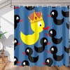 Little Yellow Duck Fabric Shower Curtain, Waterproof Bath Accessory for Kid's Bathroom 