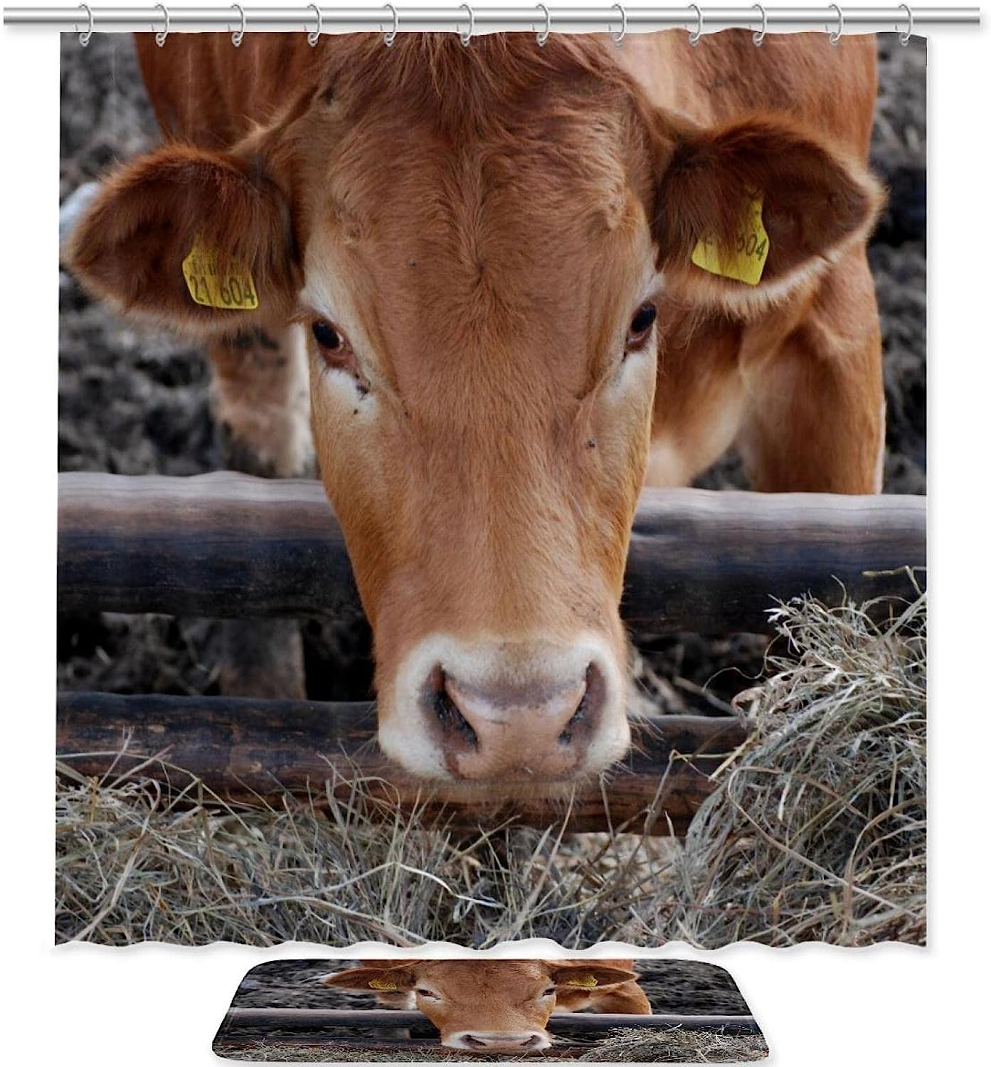 Livestock Cow Ranch Animal Waterproof Bathroom Curtain