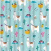 Llama Alpaca Cactus Print Shower CurtainColorful Bathroom Decor for Women & Kids