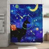 Llama Alpaca Funny Animal Planet Moon Shower Curtain for a Cute Bathroom