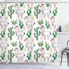 Llama Animal Modern Colored Image Print Hot South Desert Plant Cacti Pattern Shower Curtain