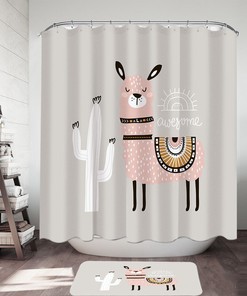 Llama Shower Curtain - Awesome Fabric Bathroom Decor