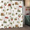 Lodge Toile Winter Forest Animal Shower Curtain 