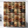 Lodge Woodland Shower Curtain Rustic Farmhouse Bear Moose Bathroom Decor