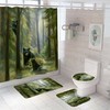 Lodge-Style Rustic Shower Curtain With Bear Print, Perfect For Cabin Or Nature-Themed Bathrooms