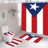 Lone Star Flag Shower Curtain Cushion Mat Set, Waterproof Curtains for Western Theme Bathroom