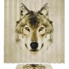 Lone Wolf Shower Curtain with Animal Print for Bathroom Decor 